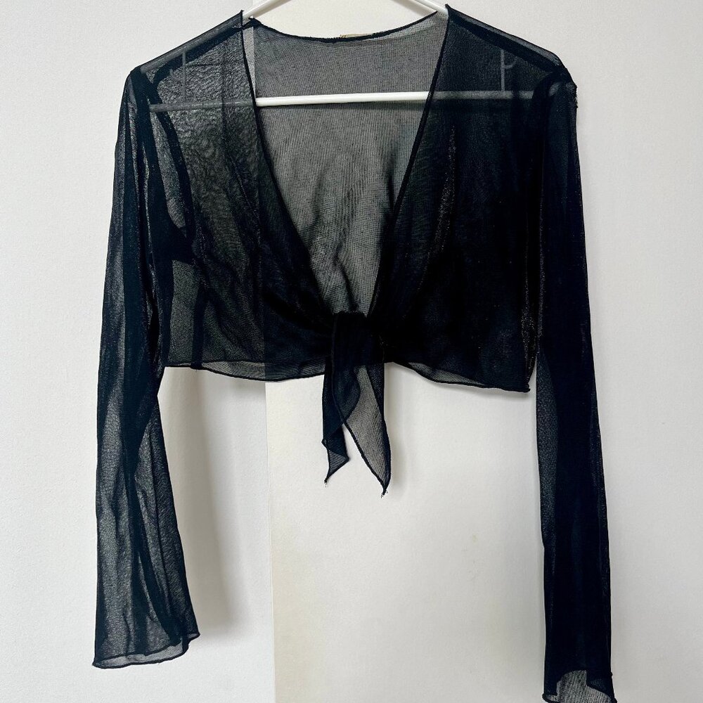 Black Sheer Metallic Top